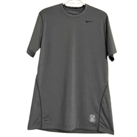 Nike Women’s Pro Combat Dri-Fit Gray Short Sleeve Athletic Shirt Sz-M - Picture 1 of 7